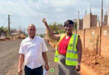 Sealing of Pantang-Agbogba Cemetery Road begins…As Ga East MCE inspects the project