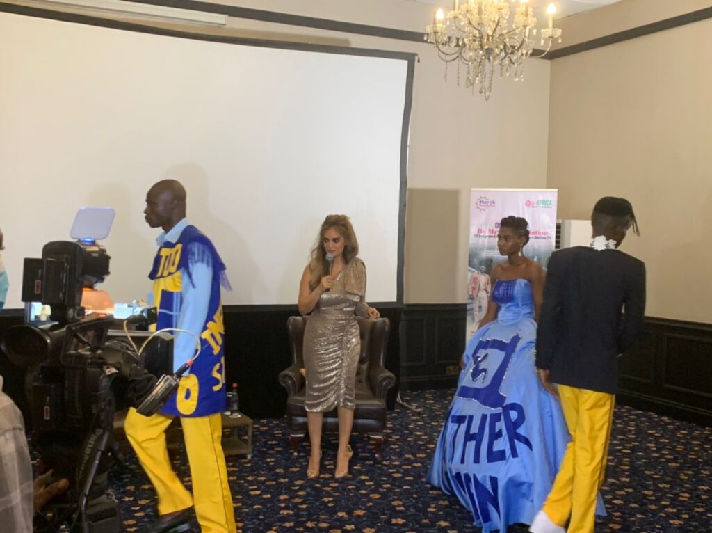 Some of the designers on display with Dr. Rasha Kelej looking on