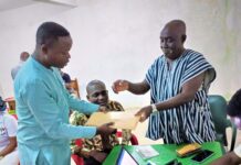 The young boy must win—NDC’s Japhet Festus Gbede confident as he files his endorsement forms Festus Japhet Gbede submitting his completed documents