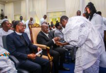 Akufo-Addo Joins JOSPONG Group Chairman Dr. Agyepong’s Family at Service of Thanksgiving Nana Akufo-Addo