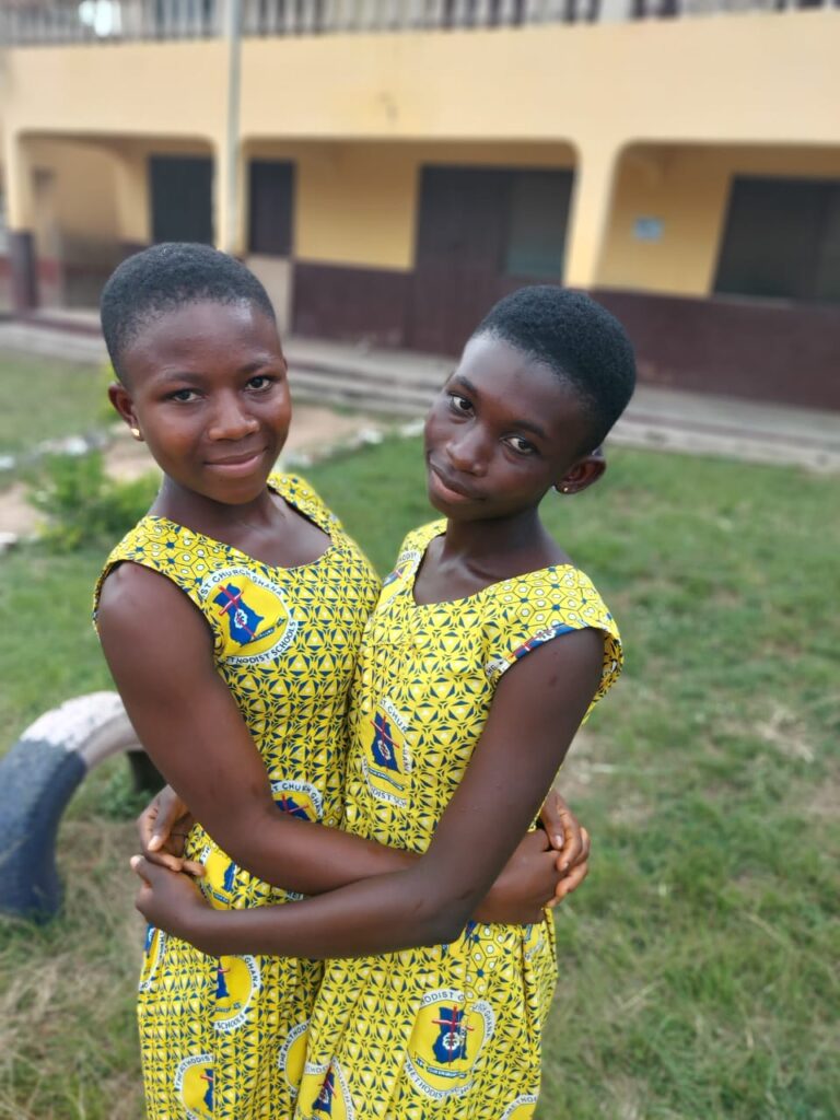 Beatrice and a mate after BECE