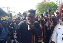 Asamoah Gyan sings at Christian Atsu Funeral as football greats mourn Ghanaian winger