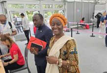 Ghana’s Ambassador To France, Anna Bossman Visits Team Ghana At The Games Village In Paris
