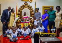 Asantehene Welcomes Members Of The May 9 Foundation And Some Children From The Shen Yang And Shen Yuet Children’s Heart Foundation