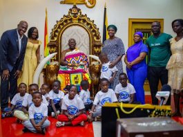 Asantehene Welcomes Members Of The May 9 Foundation And Some Children From The Shen Yang And Shen Yuet Children’s Heart Foundation