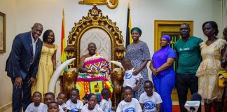 Asantehene Welcomes Members Of The May 9 Foundation And Some Children From The Shen Yang And Shen Yuet Children’s Heart Foundation