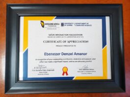 University Of Ghana Honours Award Winning E-Commerce And Tech Icon Ebenezer Denzel Amanor After Successful Maiden UI/UX Innovation Hackathon