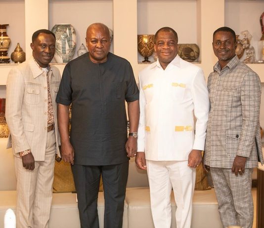 Newly Elected Assemblies Of God, Ghana Executive Presbytery Officers Call On President Mahama