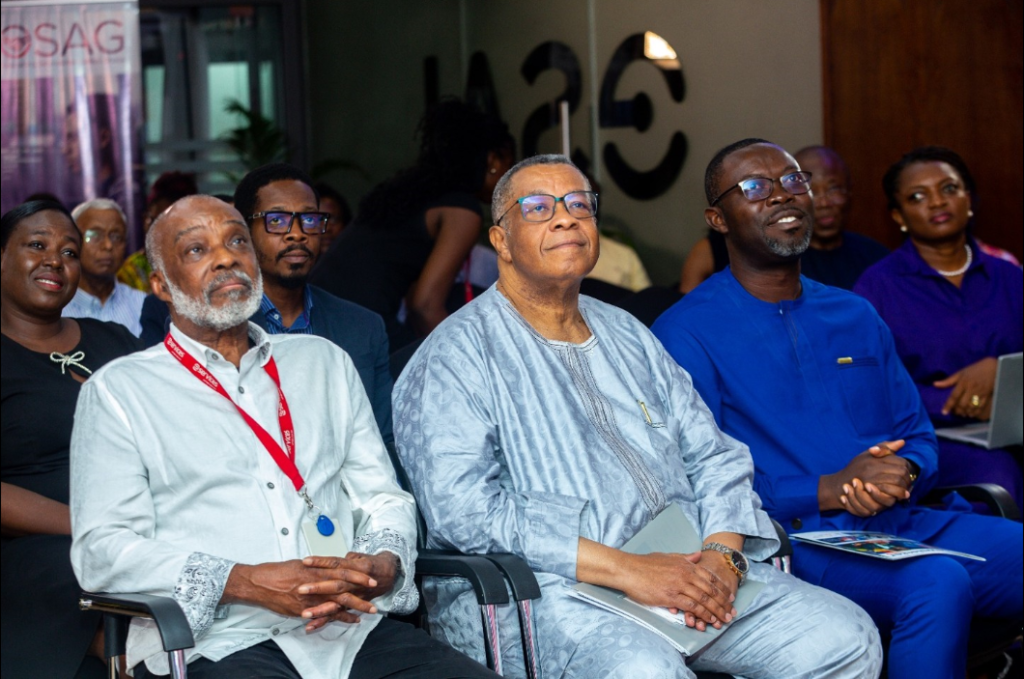 (From left to right) Mr. Kojo Hayford, Founder and Chief Executive Officer of eSAL and Board Chair of BOSAG, Mr. Augustus Goosie Tanoh, Presidential Advisor to the 24-Hour Economy Authority and David Gowu, Chief Executive Officer of BOSAG in a group photo at the BOSAG High Level Government Industry Roundtable event
