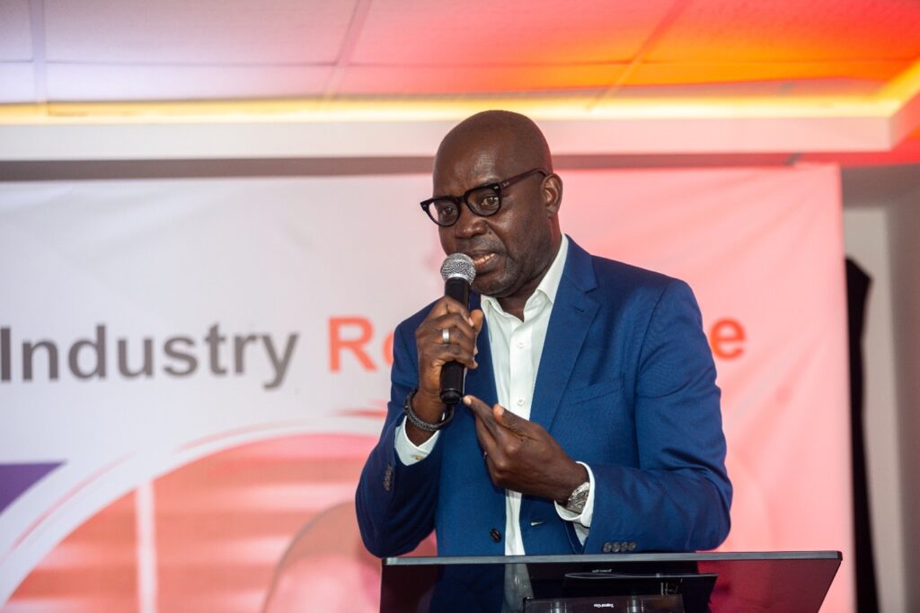 Stephen N. Boadi, Digital Marketing & Branding Consultant BOSAG, delivering the closing remarks at the BOSAG High Level Government Industry Roundtable event