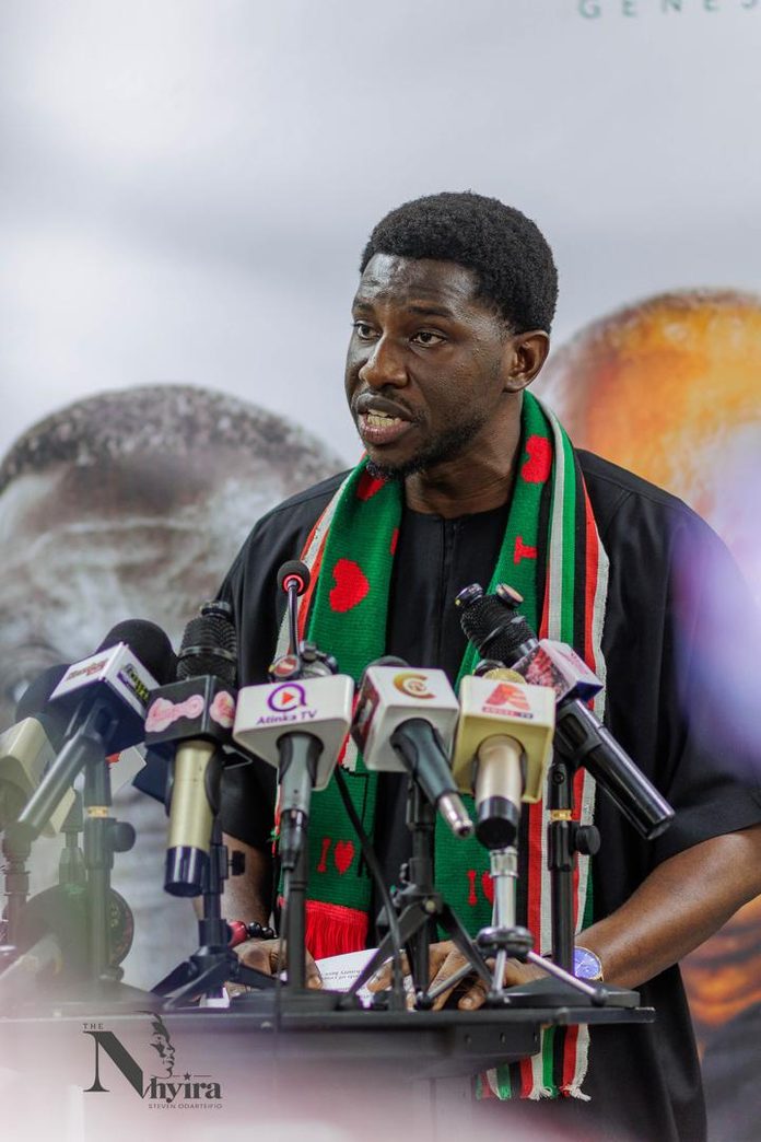 Comrade Steven Nhyira Odarteifio addresses the gathering, outlining his vision and reasons for seeking the NDC National Youth Organizer position Comrade Steven Nhyira Odarteifio addresses the gathering, outlining his vision and reasons for seeking the NDC National Youth Organizer position