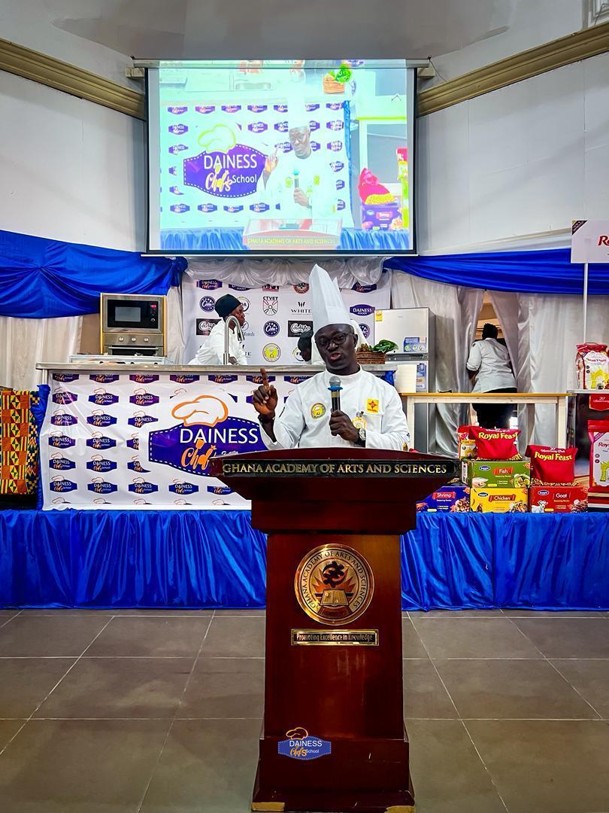 Chef Amoah delivering a speech at the DCS Culinary Expo 2026