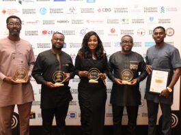 MTN Ghana Takes Home Four Honours At National Leadership Summit The MTN Ghana team poses with awards received at the 6th National Governance & Business Leadership Awards 2026.