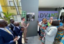 Advans Ghana Unveils New Head Office, ‘The Hive’, Sets Sights On 300,000 Entrepreneurs By 2030 Dignitaries and special guests unveiling the plaque to formally open the new Advans Ghana head office called 'The Hive'