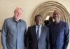 Ralph Mupita, President and CEO of MTN Group, Hon. Samuel Nartey George, Minister for Communication, Digital Technology and Innovations and Stephen Blewett, CEO of MTN Ghana