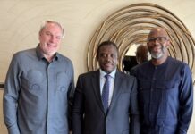 MTN Group President & CEO Reinforces Commitment To Ghana’s Digital Infrastructure And Digital Sovereignty During Milestone Visit Ralph Mupita, President and CEO of MTN Group, Hon. Samuel Nartey George, Minister for Communication, Digital Technology and Innovations and Stephen Blewett, CEO of MTN Ghana