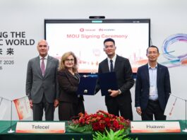 Telecel Group And Huawei Sign $200 Million Strategic Partnership Eleanor Azar, Chief of Staff of Telecel Group, and Chad Wei, Deputy Managing Director of Huawei Ghana, sign the MOU at HUAWEI CONNECT 2026 in Shanghai, witnessed by Nicolas Bourg, Chairman of Telecel Group, and Rex Lei, Regional Vice President of Huawei